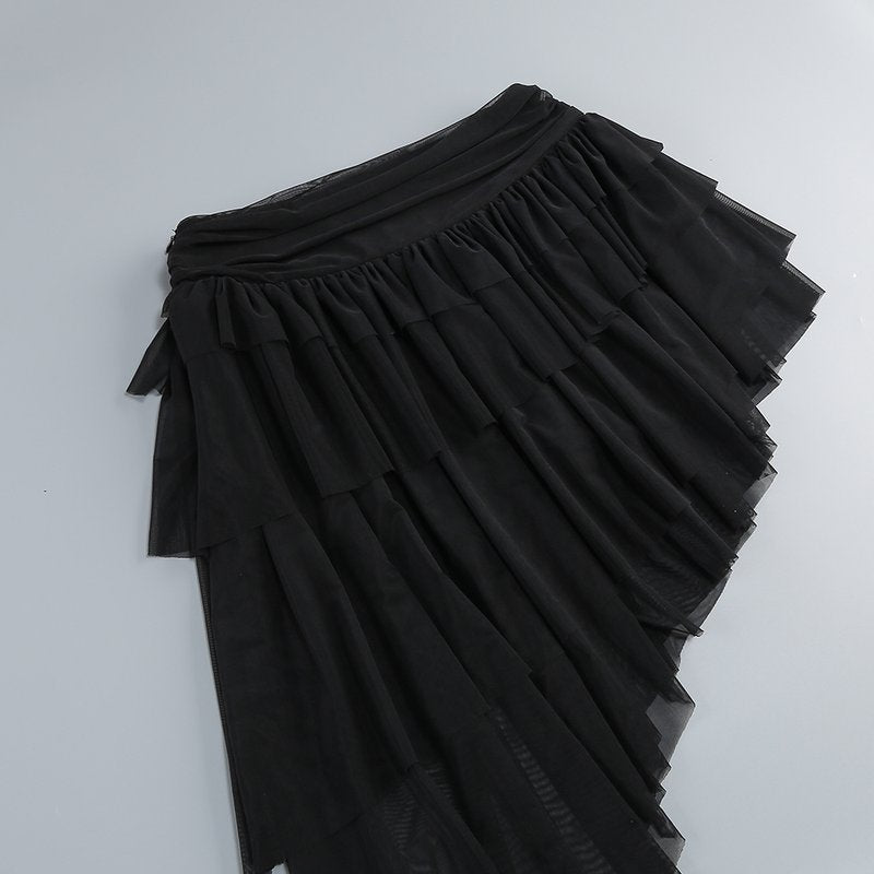 Strapless Corset Tiered Asymmetrical Dress H6872