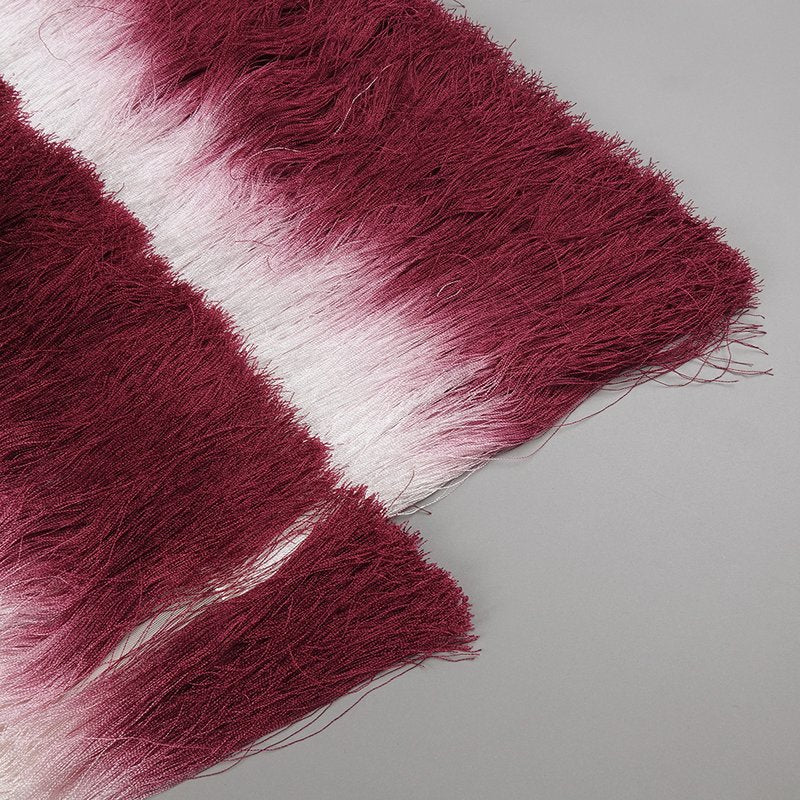 Strapless Corset Top with Ombre Fringe Maxi Skirt H6720