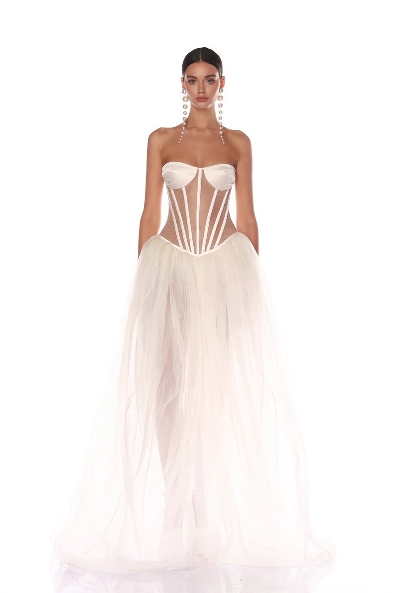Strapless Corset Tulle Ball Gown H6480