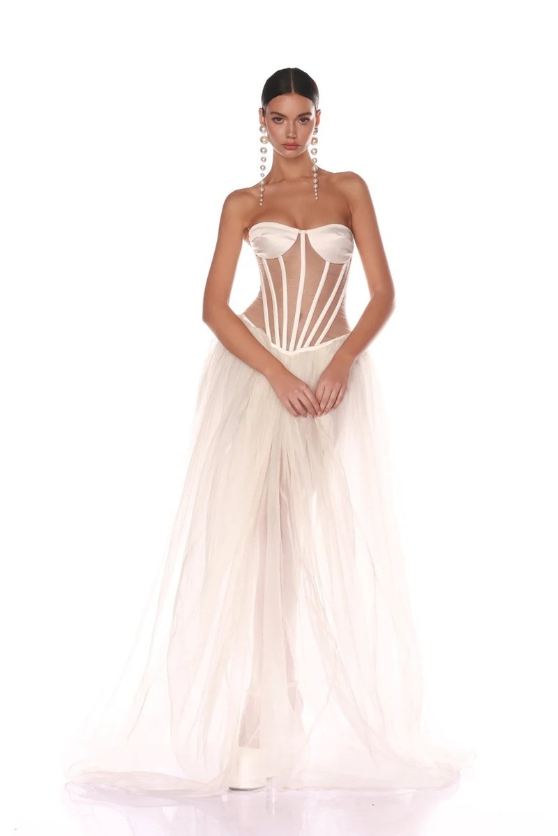Strapless Corset Tulle Ball Gown H6480
