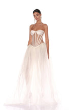 Strapless Corset Tulle Ball Gown H6480