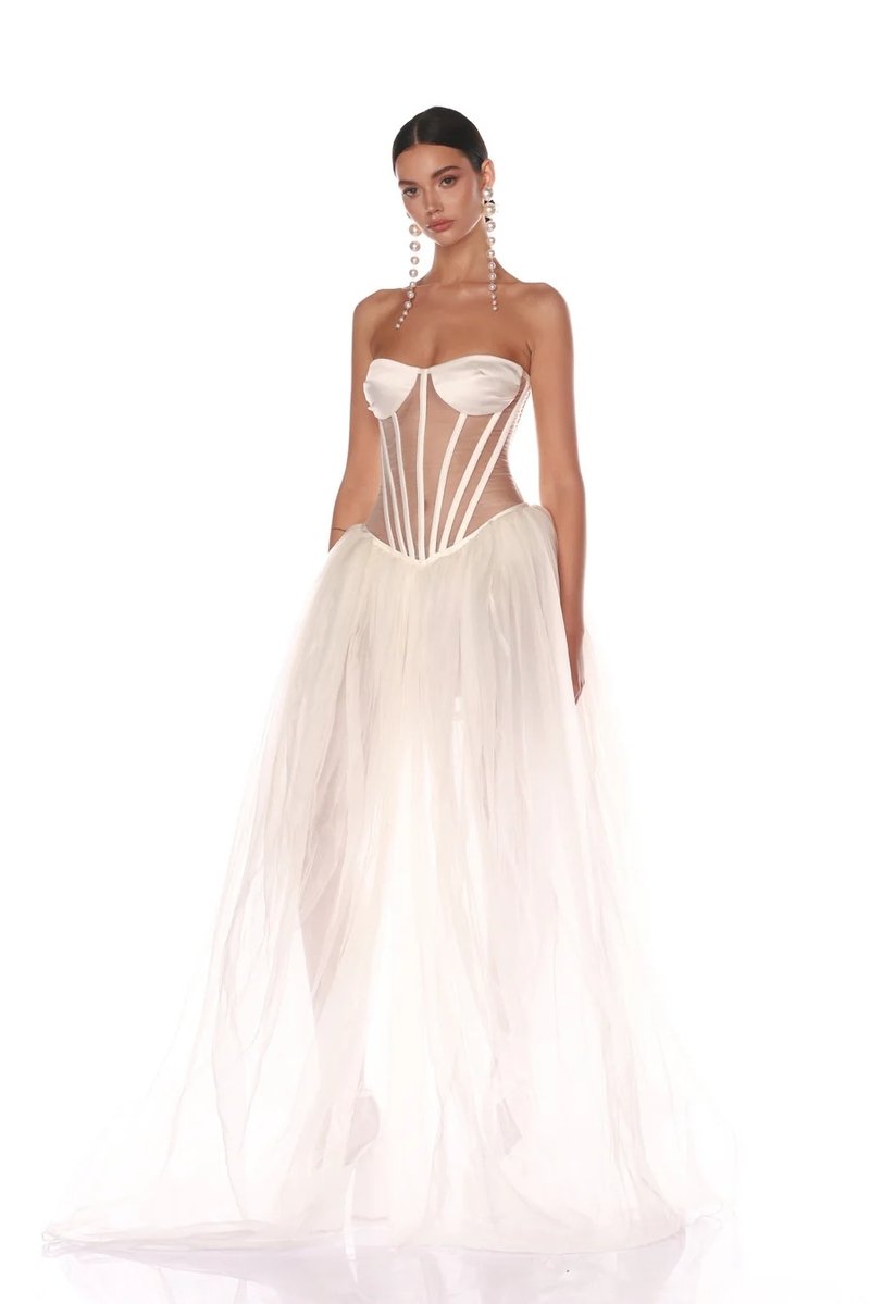 Strapless Corset Tulle Ball Gown H6480
