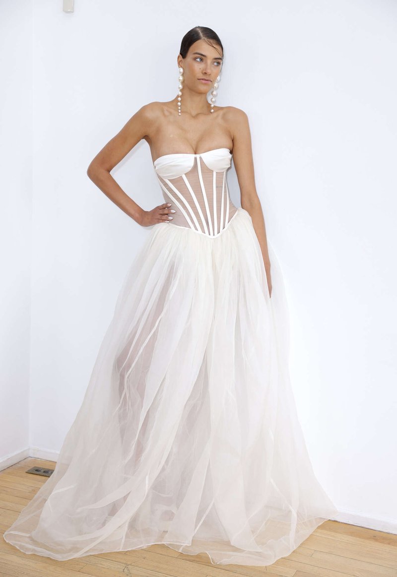 Strapless Corset Tulle Ball Gown H6480