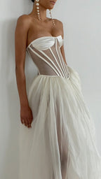 Strapless Corset Tulle Ball Gown H6480