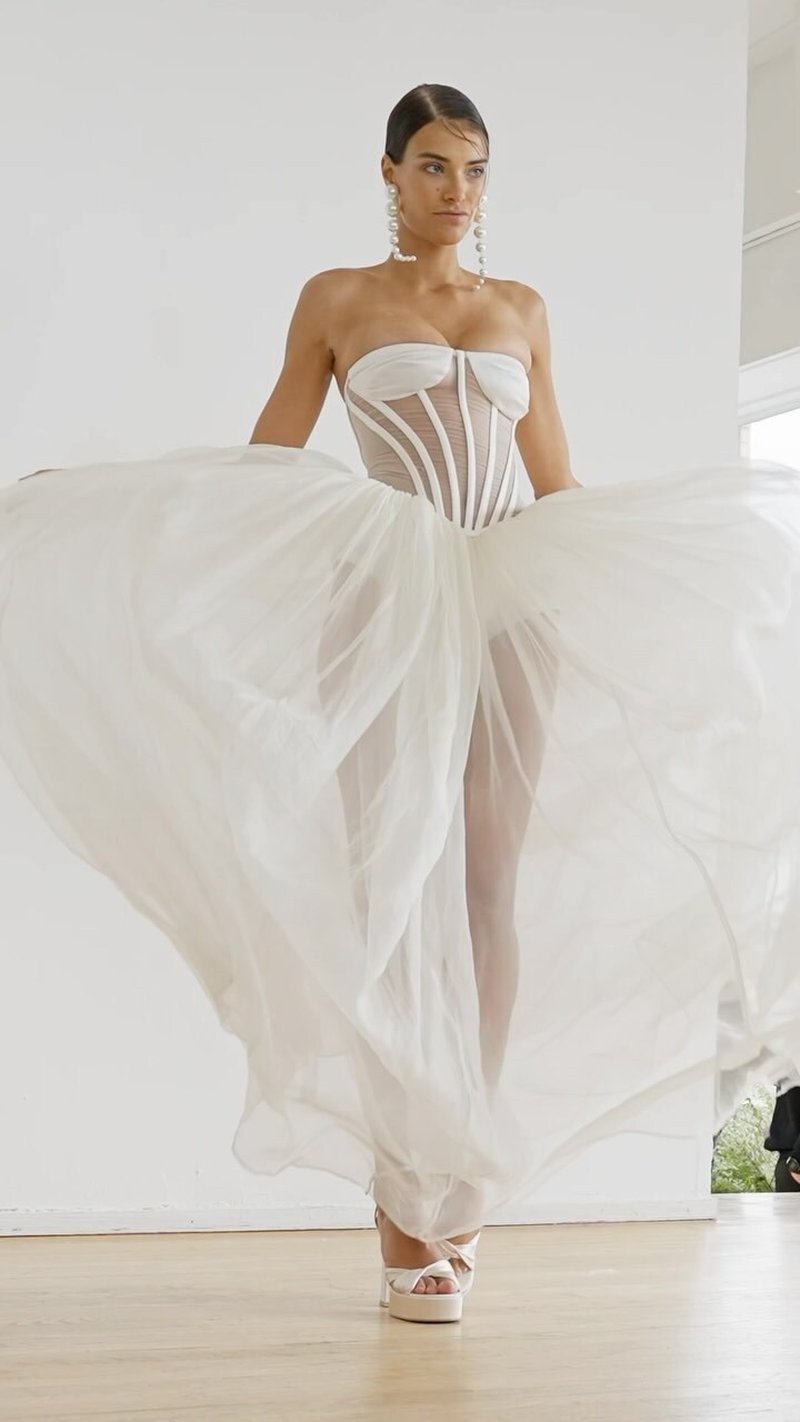 Strapless Corset Tulle Ball Gown H6480