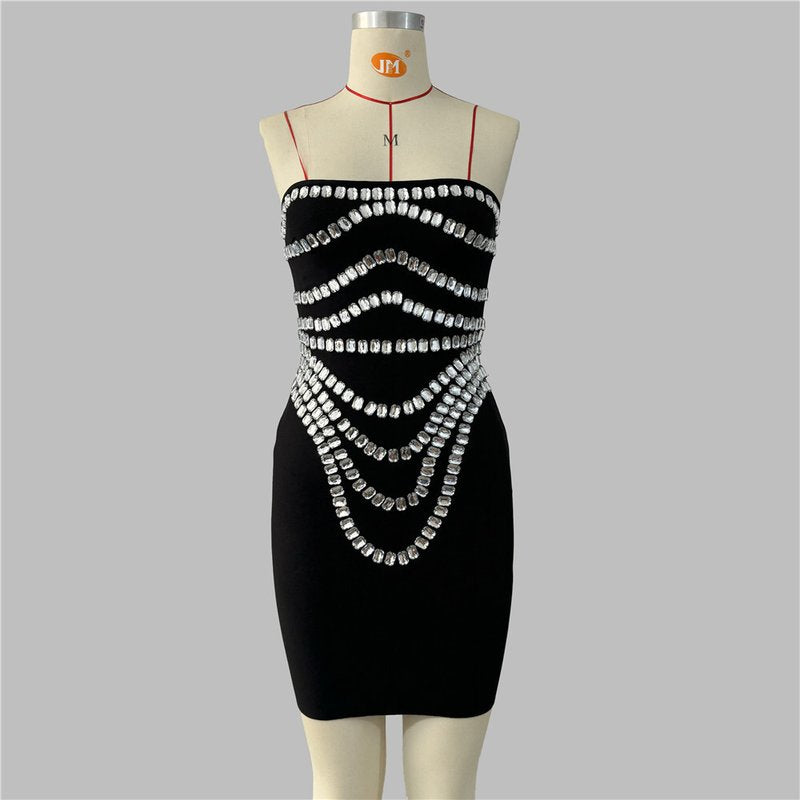 Strapless Crystal Embellished Mini Dress H6652