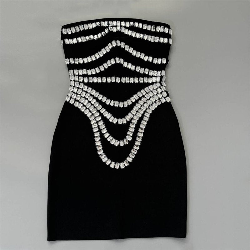 Strapless Crystal Embellished Mini Dress H6652