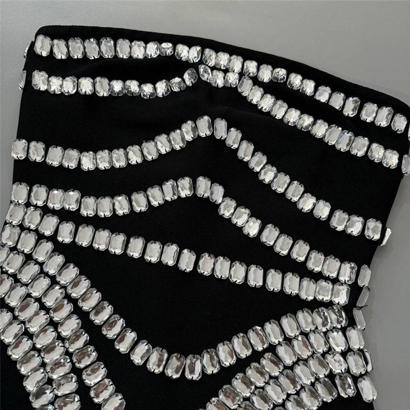 Strapless Crystal Embellished Mini Dress H6652
