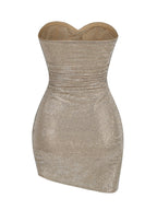 Strapless Crystal Rose Cutout Mini Dress H6550