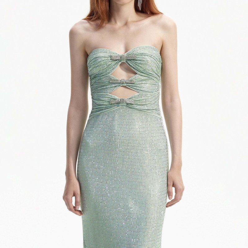 Strapless Cutout Beaded Maxi Dress H6316