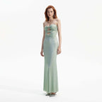 Strapless Cutout Beaded Maxi Dress H6316