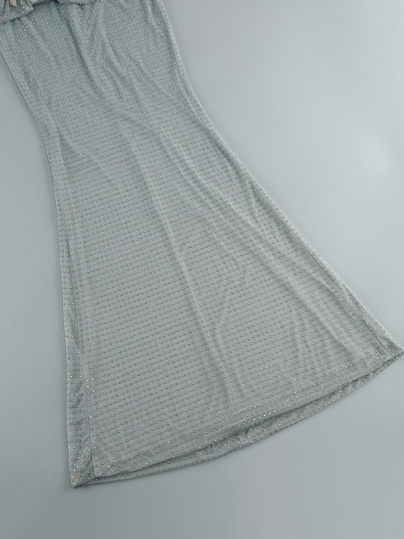 Strapless Cutout Beaded Maxi Dress H6316