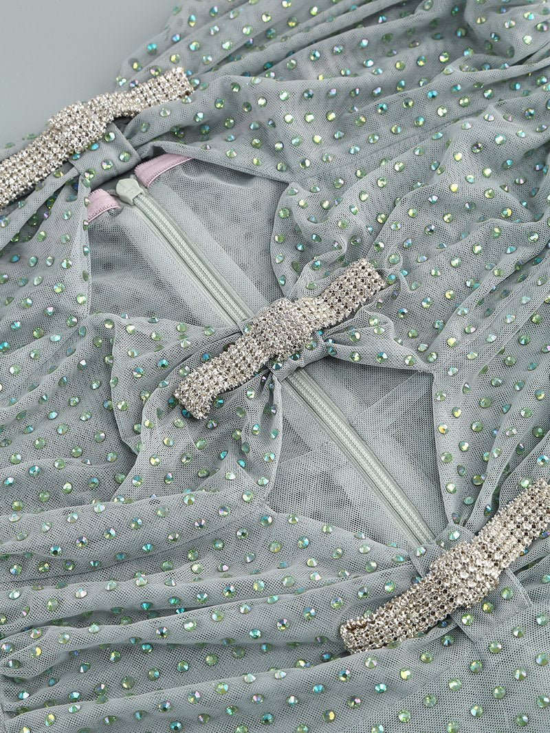 Strapless Cutout Beaded Maxi Dress H6316