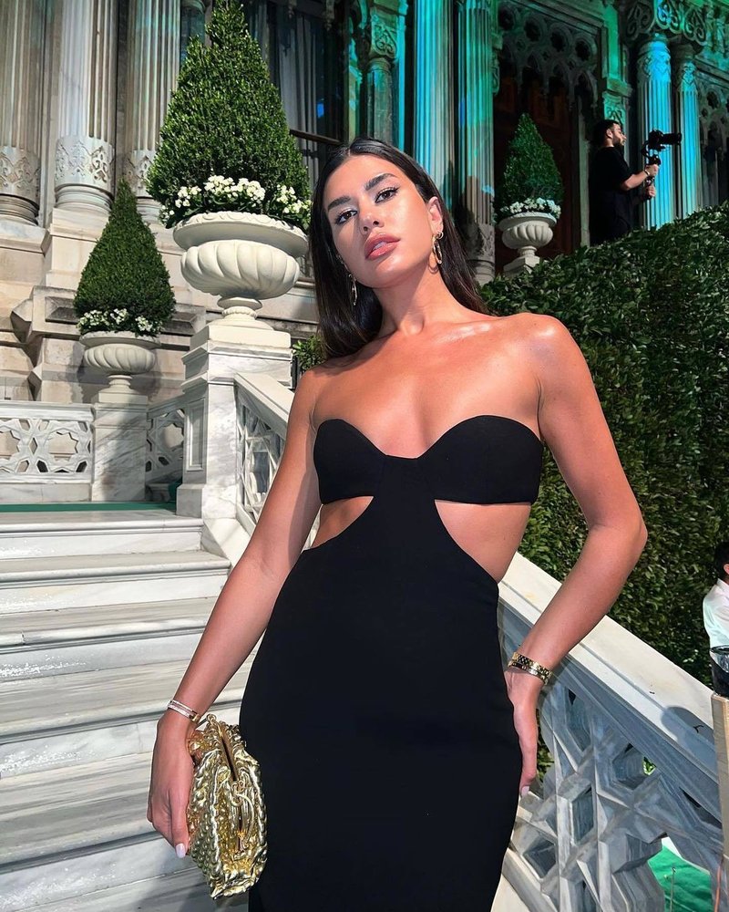 Strapless Cutout Black Maxi Dress H5478