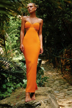 Strapless Cutout Black Maxi Dress H5478