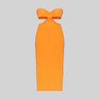 Strapless Cutout Black Maxi Dress H5478