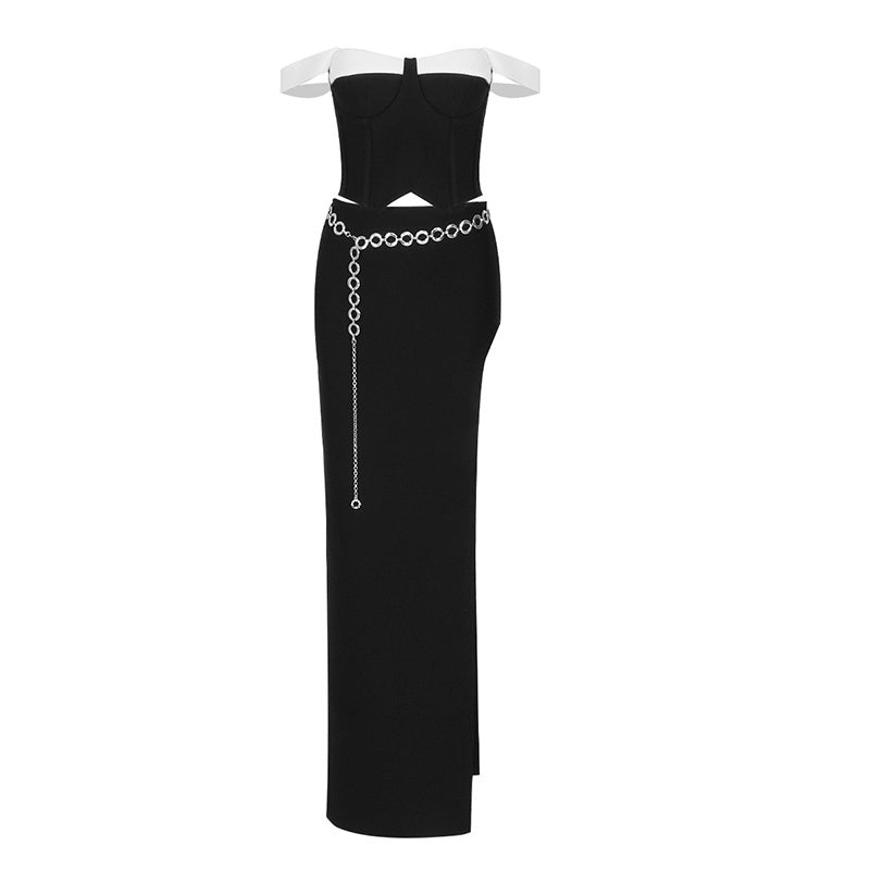 Strapless Cutout Corset Maxi Dress H4732