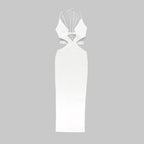 Strapless Cutout Crystal White Maxi Dress H5975