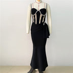Strapless Cutout Embellished Mermaid Dress H6139
