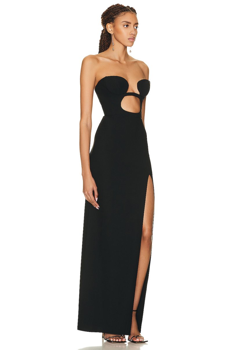 Strapless Cutout High Slit Maxi Dress H5810