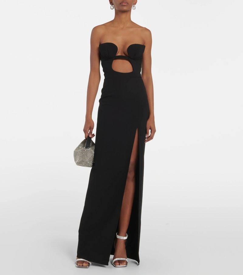 Strapless Cutout High Slit Maxi Dress H5810