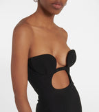 Strapless Cutout High Slit Maxi Dress H5810
