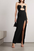 Strapless Cutout High Slit Maxi Dress H5810