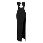 Strapless Cutout High Slit Maxi Dress H5810