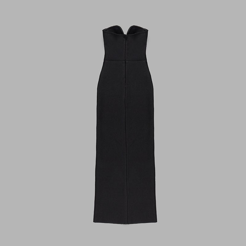 Strapless Cutout High Slit Maxi Dress H5810