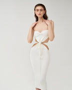 Strapless Cutout Knit Midi Dress H5971