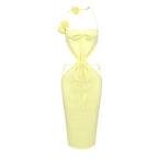 Strapless Cutout Knit Midi Dress H5971