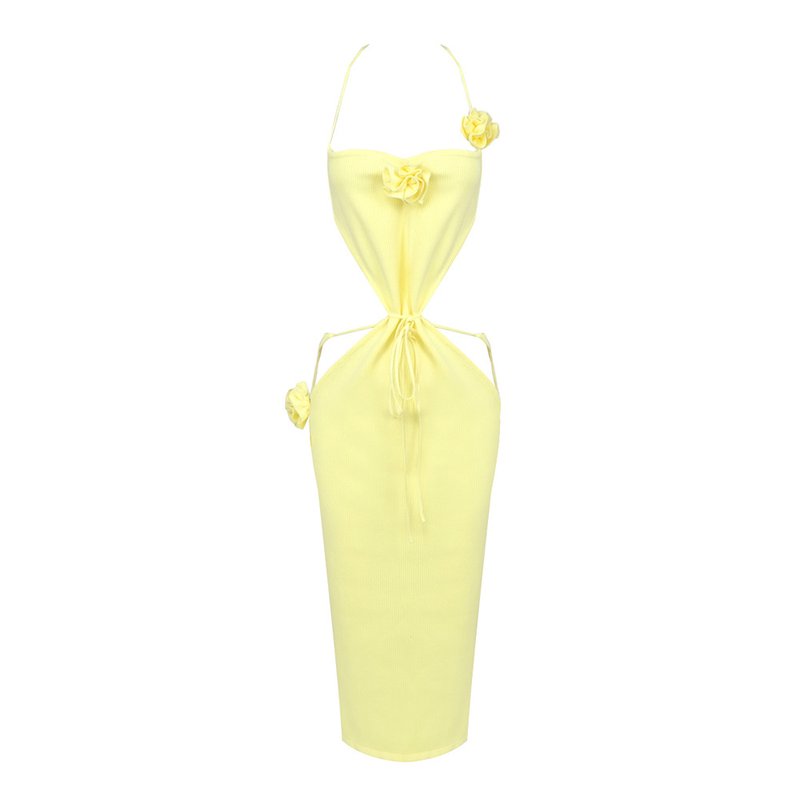 Strapless Cutout Knit Midi Dress H5971