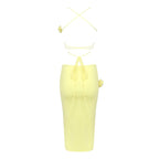 Strapless Cutout Knit Midi Dress H5971