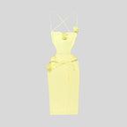 Strapless Cutout Knit Midi Dress H5971
