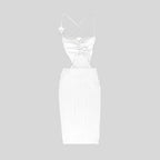 Strapless Cutout Knit Midi Dress H5971