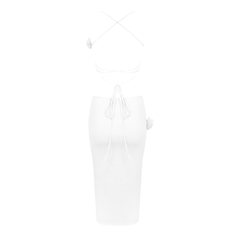 Strapless Cutout Knit Midi Dress H5971