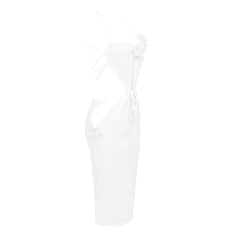 Strapless Cutout Knit Midi Dress H5971