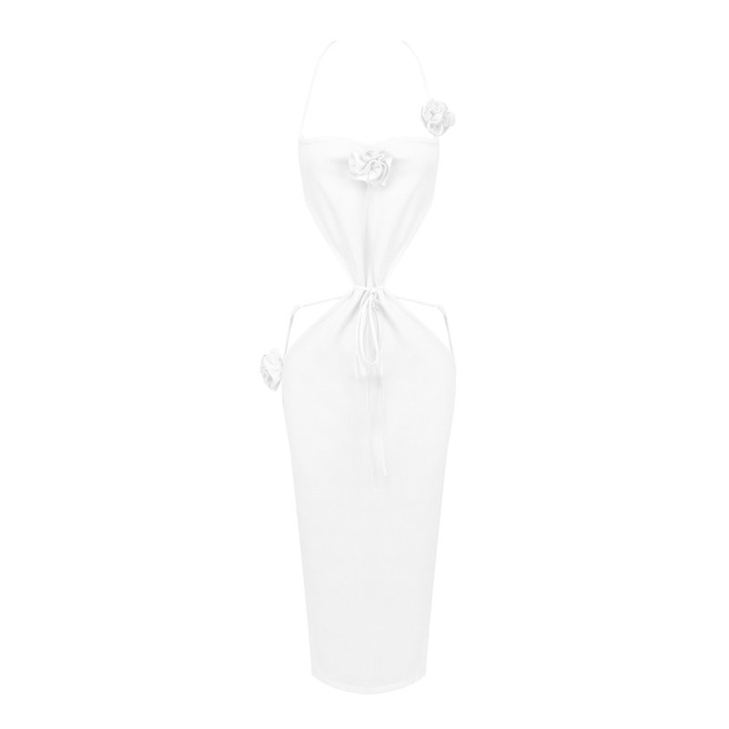 Strapless Cutout Knit Midi Dress H5971
