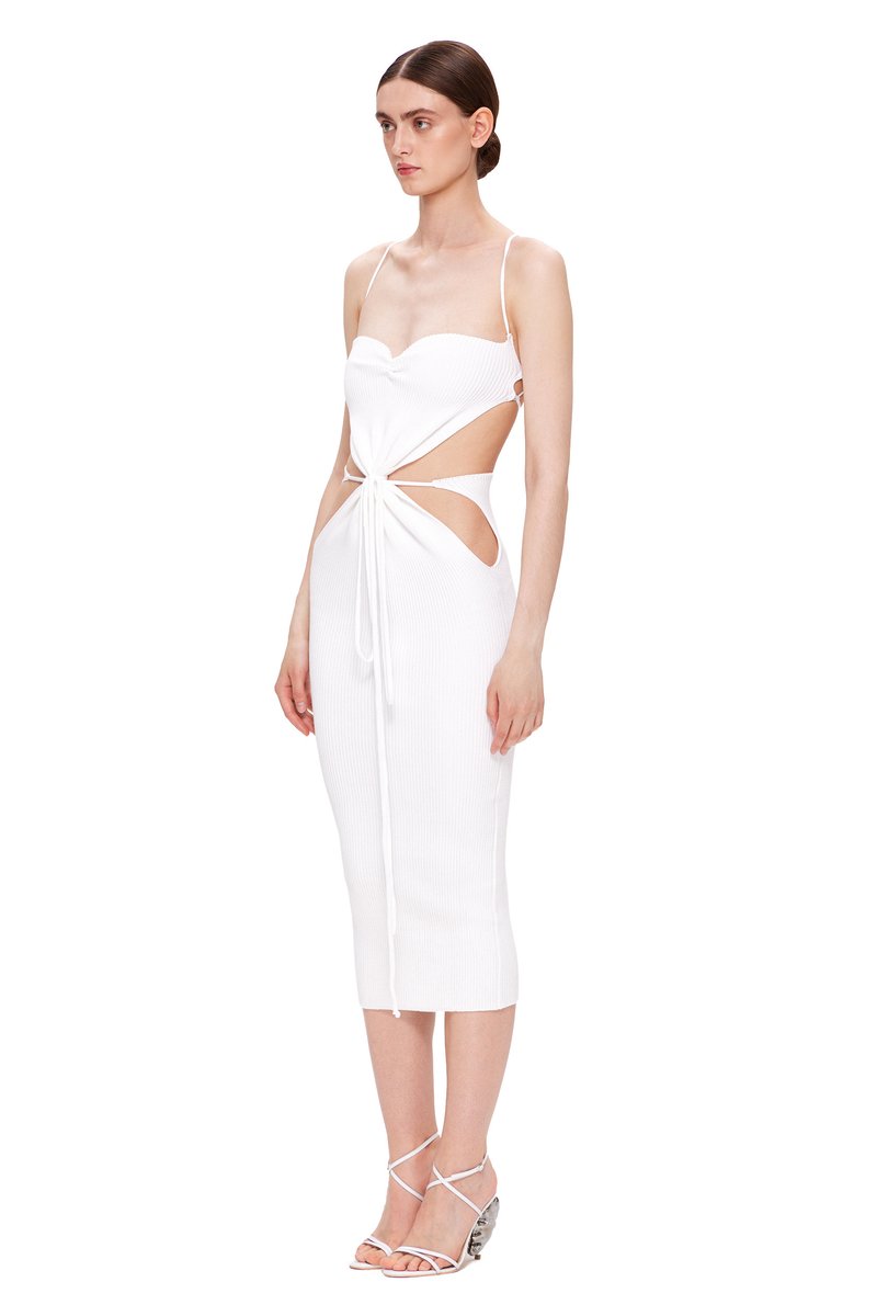 Strapless Cutout Knit Midi Dress H5971