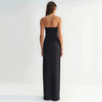 Strapless Cutout Polka Dot Maxi Dress H6357