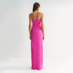 Strapless Cutout Polka Dot Maxi Dress H6357