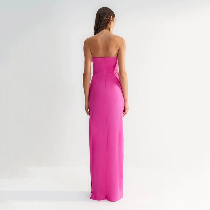 Strapless Cutout Polka Dot Maxi Dress H6357