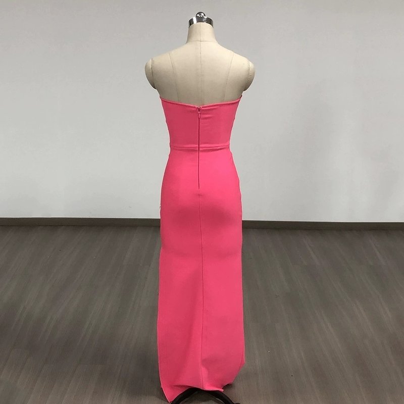 Strapless Cutout Polka Dot Maxi Dress H6357