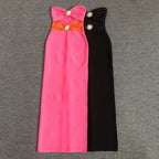 Strapless Cutout Polka Dot Maxi Dress H6357