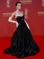 Strapless Cutout Velvet Ball Gown H7096