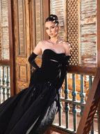 Strapless Cutout Velvet Ball Gown H7096