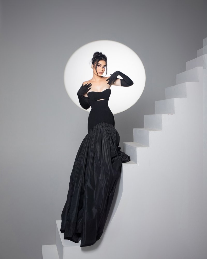 Strapless Cutout Velvet Ball Gown H7096