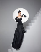 Strapless Cutout Velvet Ball Gown H7096