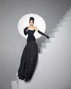 Strapless Cutout Velvet Ball Gown H7096