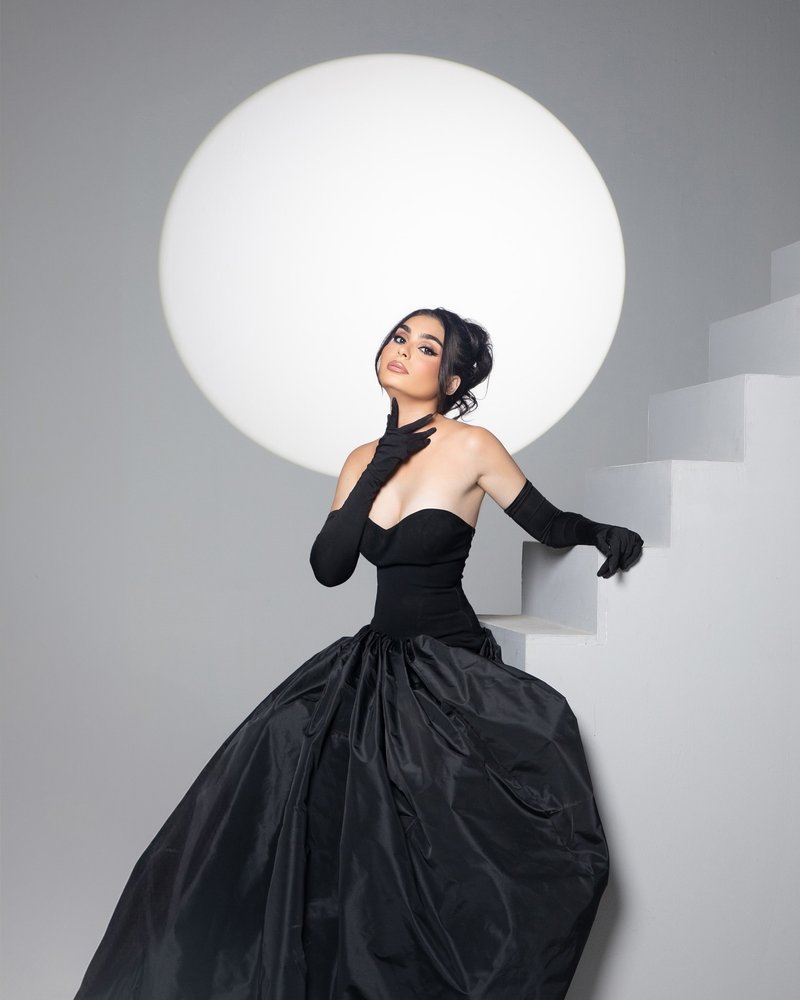 Strapless Cutout Velvet Ball Gown H7096